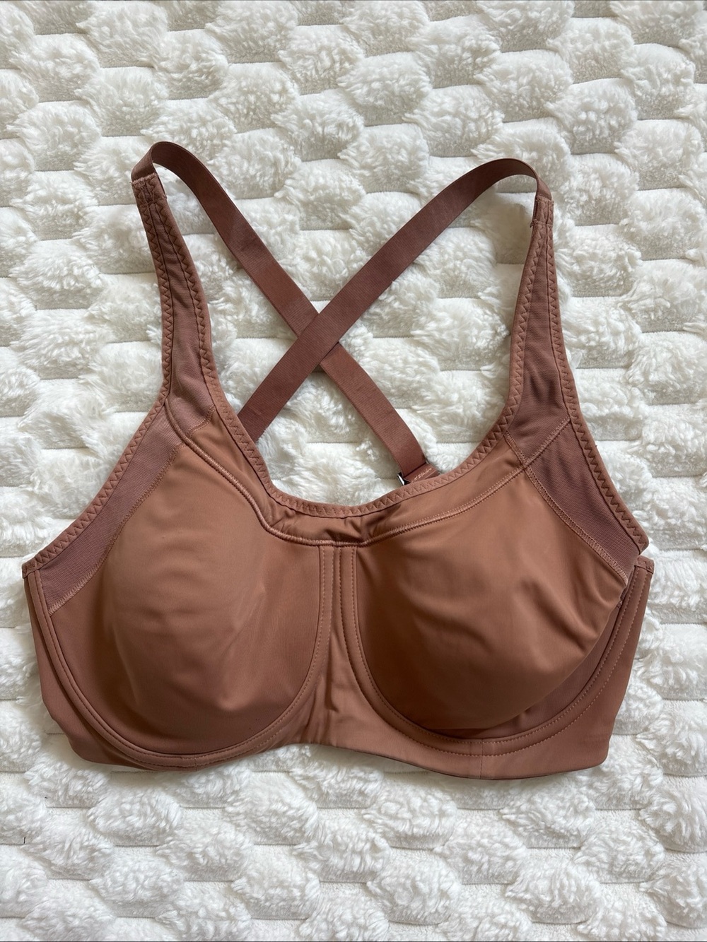 Athleta Glory Bra Brown Sports Bra Racerback High Impact Cardio 34D Activewear
